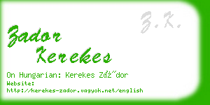 zador kerekes business card